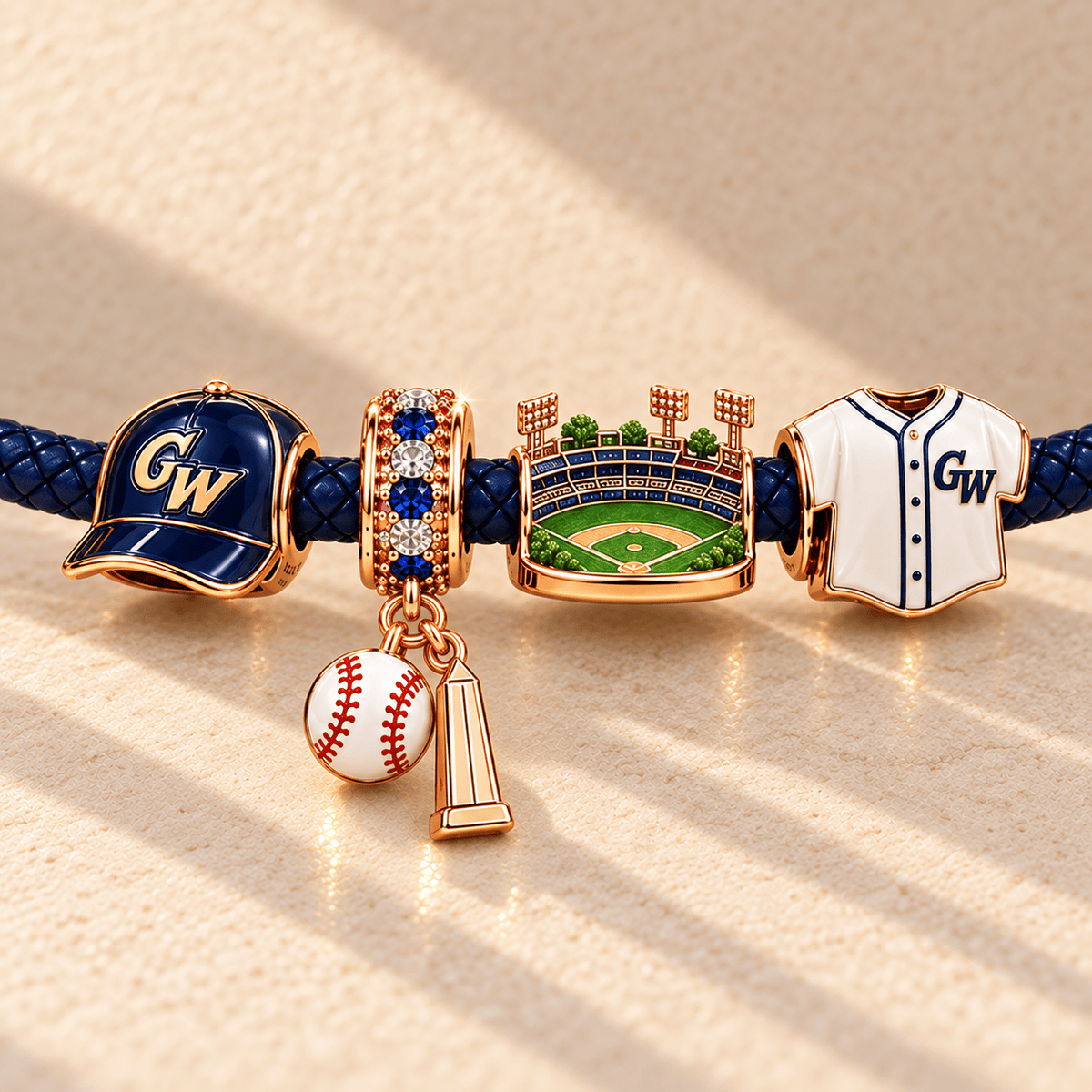 GWR Braided Leather Cord Charm Bracelet Set NHVH
